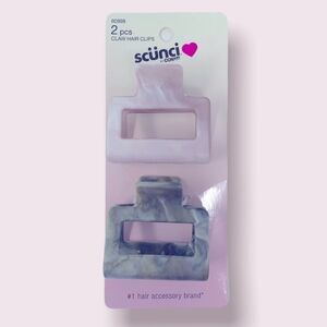 Scunci Marbled Pink & Gray 2pcs Claw Clips